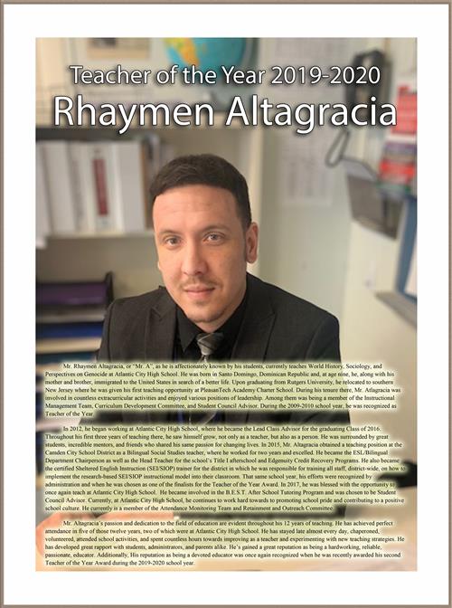 Teacher of the Year Rhaymen Altagracia 